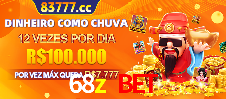 Banner do programa de recompensas Recomende para amigos do 68z bet, detalhando os bônus por convidar amigos, com prêmios que chegam a R$288.888.