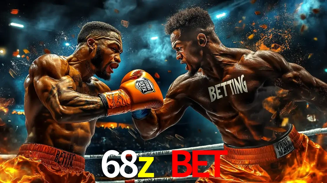 Dois boxeadores em uma luta intensa e explosiva, representando a adrenalina e as oportunidades de apostas em esportes de combate disponíveis na plataforma 68z bet.