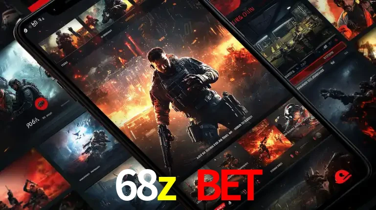 Tela de um celular exibindo uma galeria de jogos de tiro com temática militar, mostrando a variedade de e-sports disponíveis para apostas na plataforma de entretenimento 68z bet.
