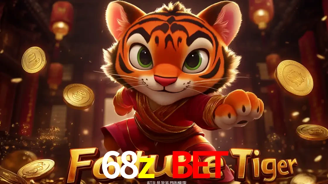 O carismático mascote do jogo de slot Fortune Tiger, um tigre fofo em pose de artes marciais, pronto para trazer sorte e multiplicadores de ganhos no cassino online 68z bet.